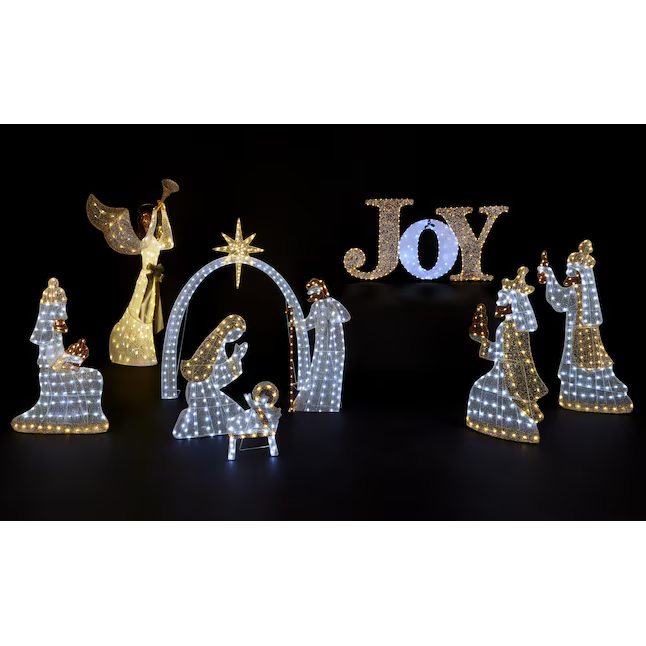 Juego de 4 piezas de decoración de la Natividad de la Sagrada Familia con luces LED de 4 pies de Holiday Living