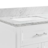 Allen + Roth Roveland 36-in White Undermount Single Sink Bathroom Vanity with Carrara Natural Marble Top