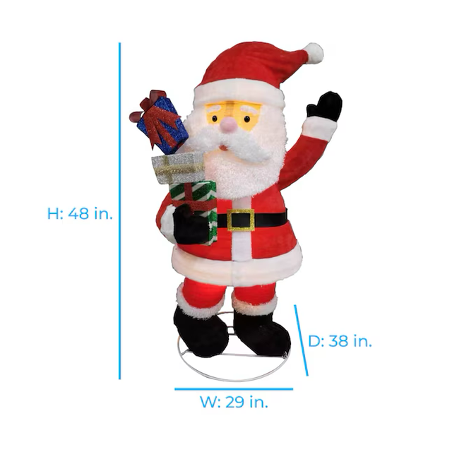 Holiday Living 4-ft LED Pop Up Santa with Gifts Decoration