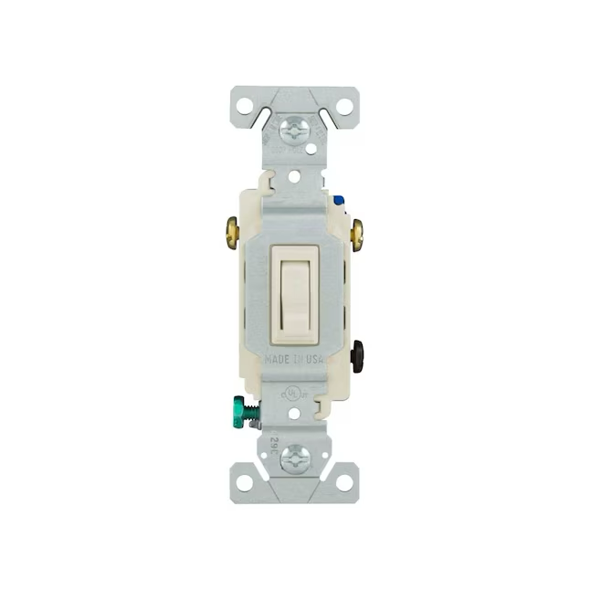 Eaton 15-Amp 3-Way Toggle Light Switch, Light Almond (10-Pack)