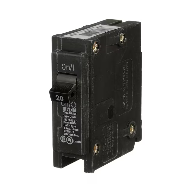 Eaton Typ BR 20-Ampere 1-poliger Standard-Leistungsschalter