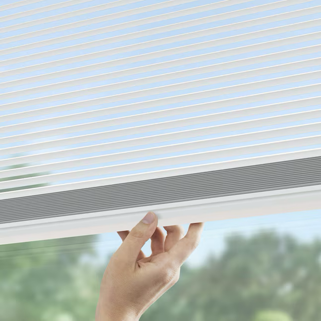 LEVOLOR Trim+Go 1-in Slat Width 35-in x 72-in Cordless White Vinyl Room Darkening Mini-blinds