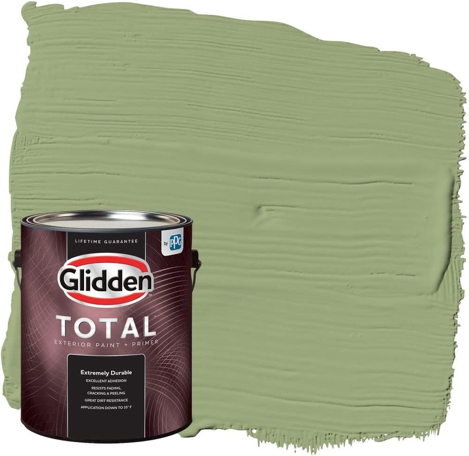 Glidden Total Exterior Paint & Primer Semi-Gloss, Guacamole