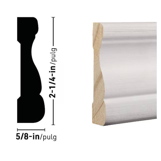 RELIABILT 5/8-in x 2-1/4-in x 7-ft Primed Pine Acolonial Casing (5-Pack)