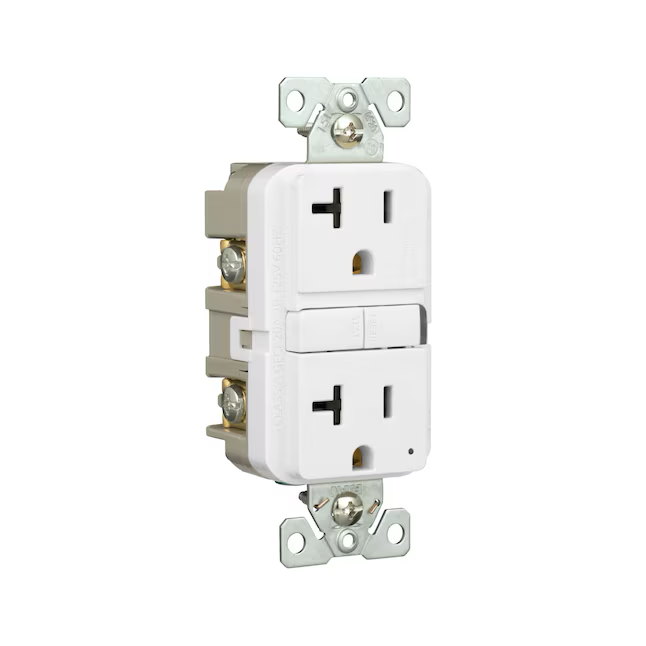 Eaton 20-Amp 125-volt Tamper Resistant GFCI Residential Decorator Outlet, White (3-Pack)