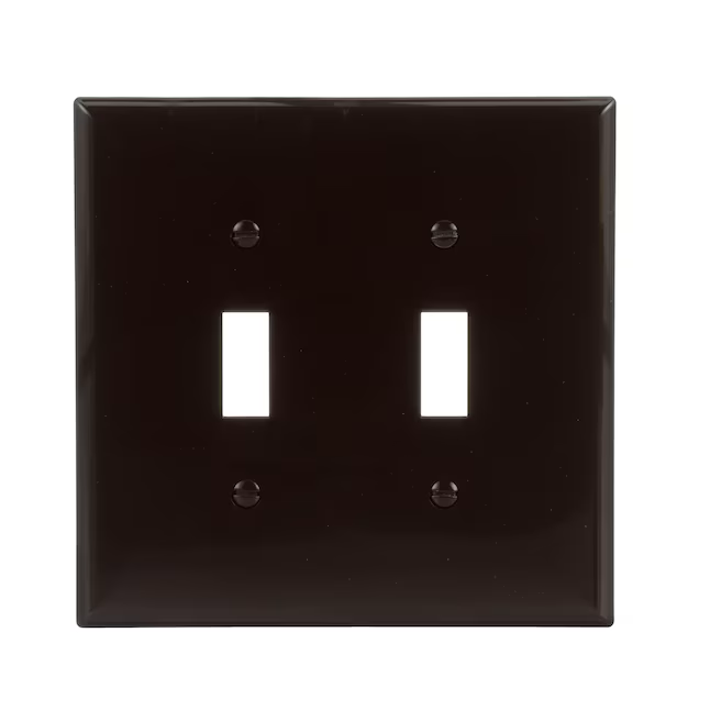 Eaton 2-Gang Midsize Brown Polycarbonate Indoor Toggle Wall Plate