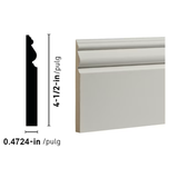 RELIABILT 15/32-in x 4-1/2-in x 8-ft Contemporary Primed MDF 3233 Baseboard Moulding