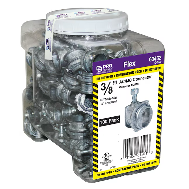 Sigma ProConnex 3/8-in Flexible Die Cast Zinc AC/Mc Connector Conduit Fittings (100-Pack)