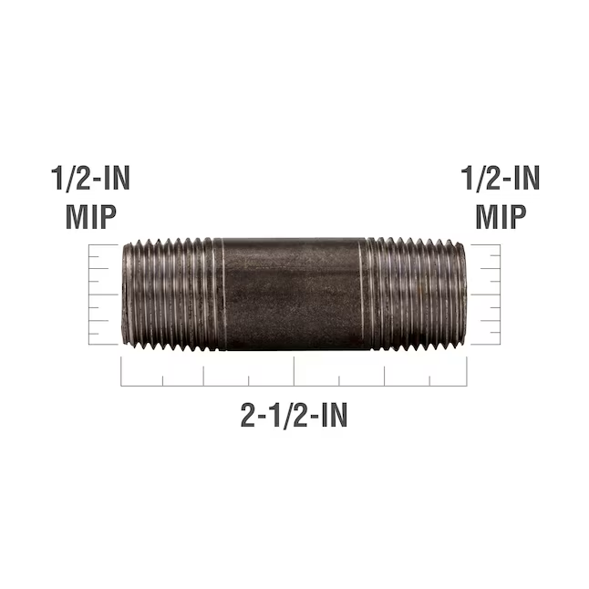 Boquilla negra RELIABILT de 1/2 pulg. x 2-1/2 pulg.