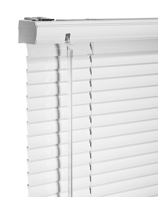 1" White Cordless Aluminum Mini Blinds (59" x 72")