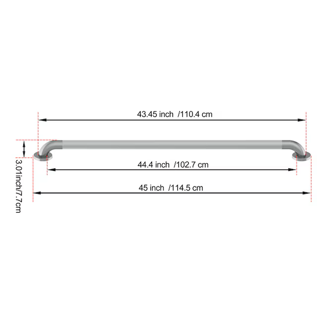 Project Source Concealed Peened 42-in Stainless Steel Wall Mount ADA Compliant Grab Bar (500-lb Weight Capacity)