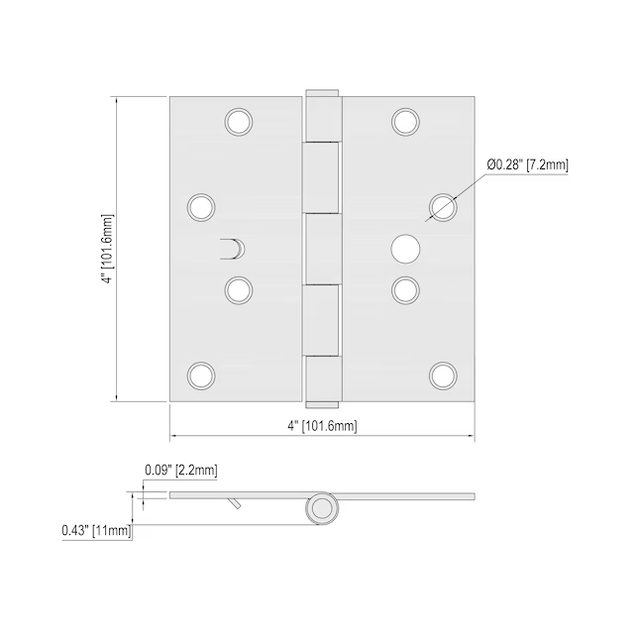 RELIABILT Silent 4-in H Matte Black Security Interior Door Hinge (3-Pack)