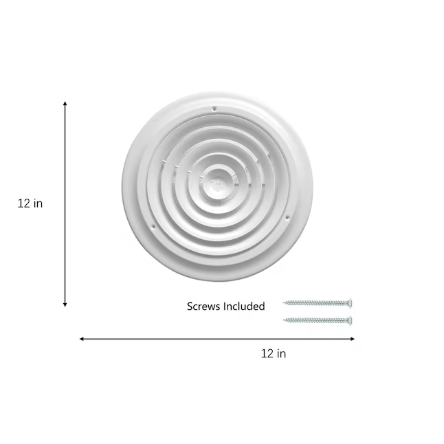 RELIABILT 12-in x 12-in Step-down Steel Sidewall/Ceiling Diffuser in White