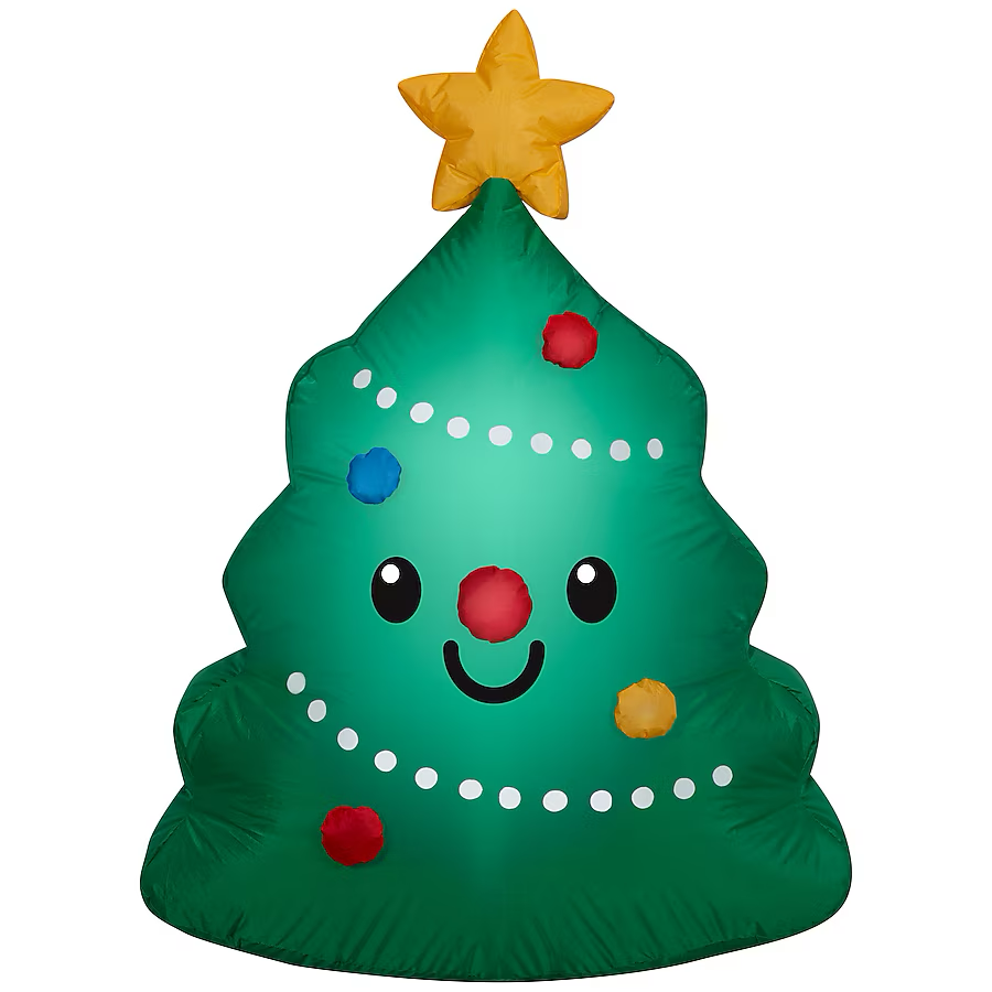 Árbol de Navidad inflable con luces LED sonrientes de 3,5 pies para Holiday Living