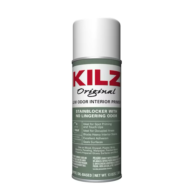 Imprimación para techos y paredes a base de aceite multiusos para interiores de bajo olor original KILZ (13 onzas)