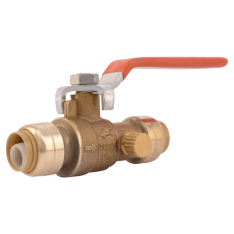 Sharkbite 1/2 in. Solid Brass Ball Valve with Drain