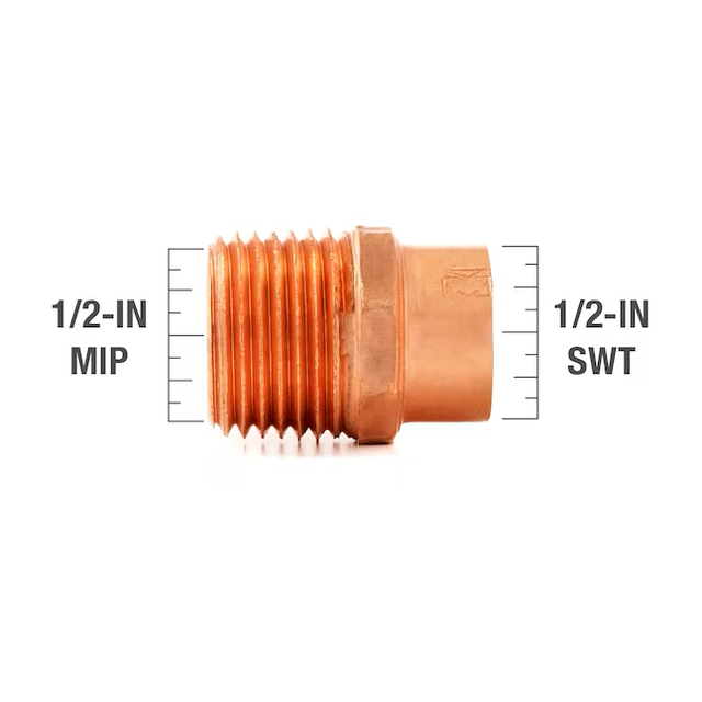 SABER SELECT 1/2-in SWT x 1/2-in MIP Copper Male Adapter