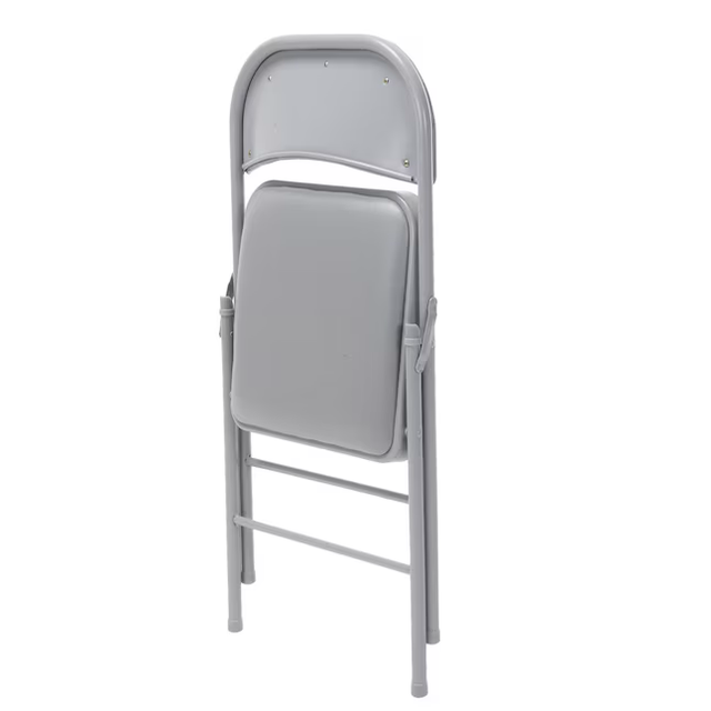 Cosco Gray Standard Folding Chair with Padded Seat (Indoor)