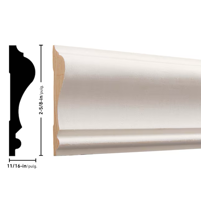 RELIABILT 2-5/8-in x 8-ft Pine Primed Wood 390 Chair Rail Moulding