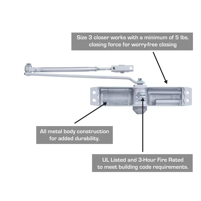 BRINKS COMMERCIAL Medium Duty Aluminum Commercial Door Closer