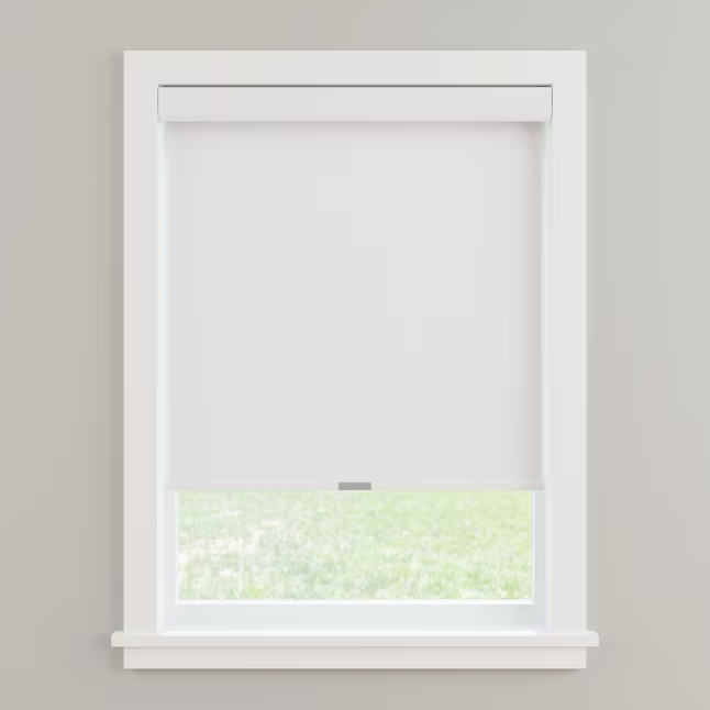 allen + roth 31-in x 72-in White Room Darkening Cordless Roller Shade