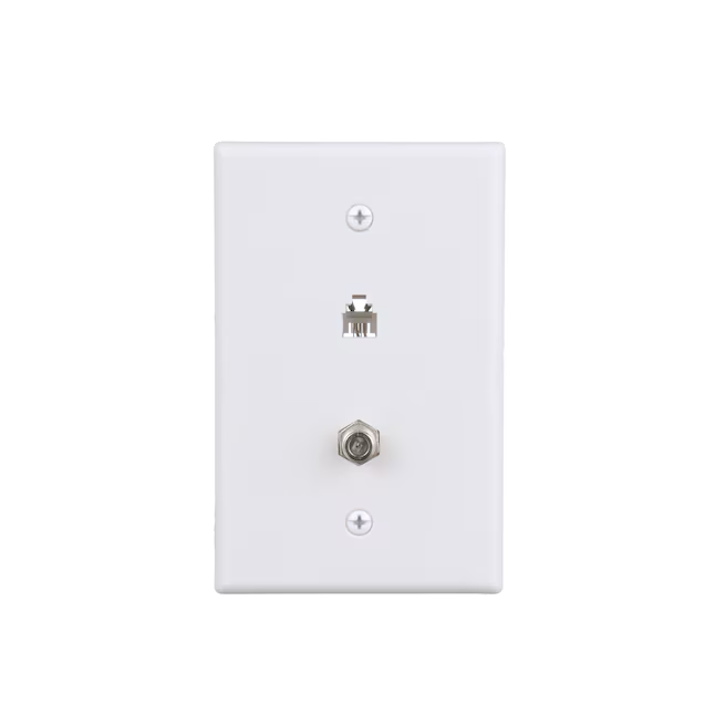 Eaton 1-Gang Midsize White Thermoplastic Indoor Wall Plate