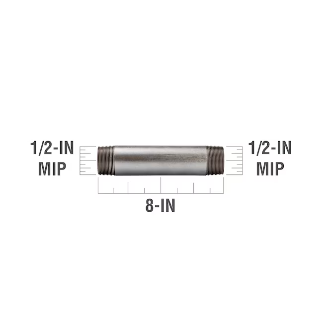 RELIABILT 1/2-in x 8-in Galvanized Nipple