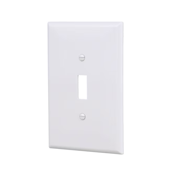 Eaton 1-Gang Jumbo Size White Plastic Indoor Toggle Wall Plate