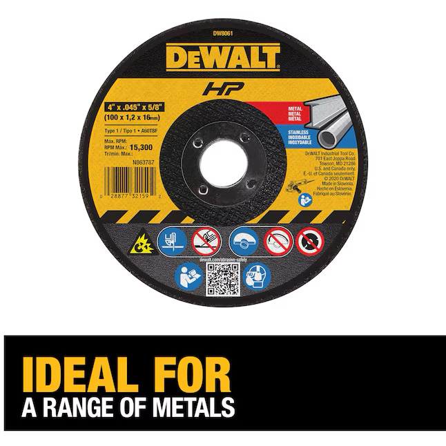 DEWALT 5-Pack 4-in Aluminum Oxide Grinding Wheel