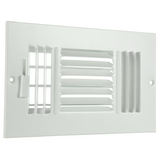 RELIABILT 8-in x 4-in 3-way Steel White Sidewall/Ceiling Register