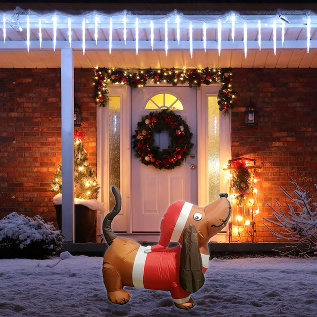 Holiday Living 3-ft LED Basset Hound Dog Christmas Inflatable