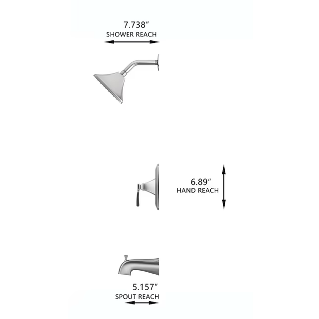 Grifo para bañera y ducha cuadrado de una sola función, de níquel cepillado, de Allen + Roth Chesler, con válvula incluida