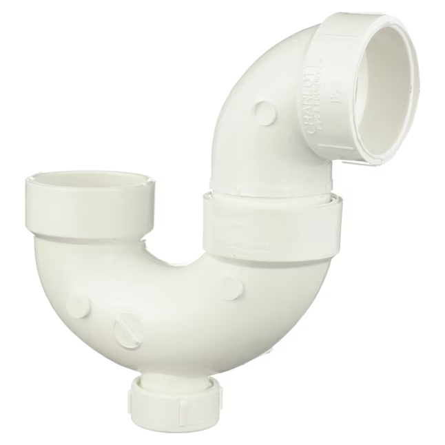 Charlotte Pipe 1-1/2-in x 1-1/2-in PVC DWV Hub P-Trap for Sanitary Drain