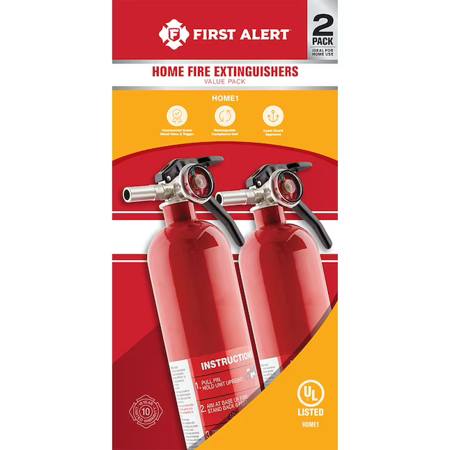 First Alert Rechargeable 1-a:10-b:c Residential Fire Extinguisher (2-Pack)