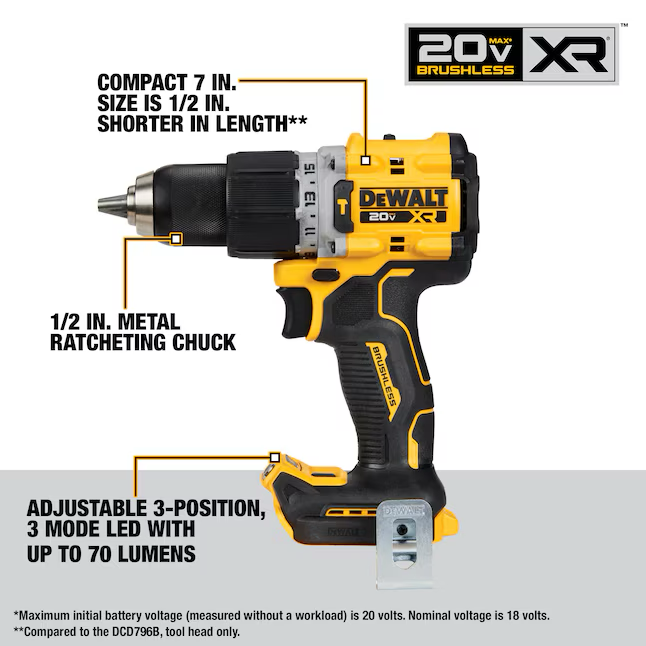 Kit DEWALT 20V MAX XR HD-Impact con 2 baterías, cargador y bolsa de herramientas