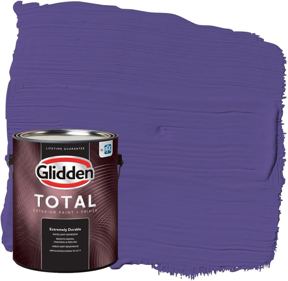 Glidden Total Exterior Pintura e imprimador semibrillante, berenjena