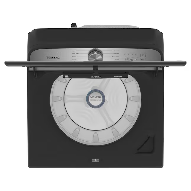 Maytag Pet Pro 4,7 Kubikfuß Toplader-Waschmaschine mit hocheffizientem Rührwerk (Volcano Black)