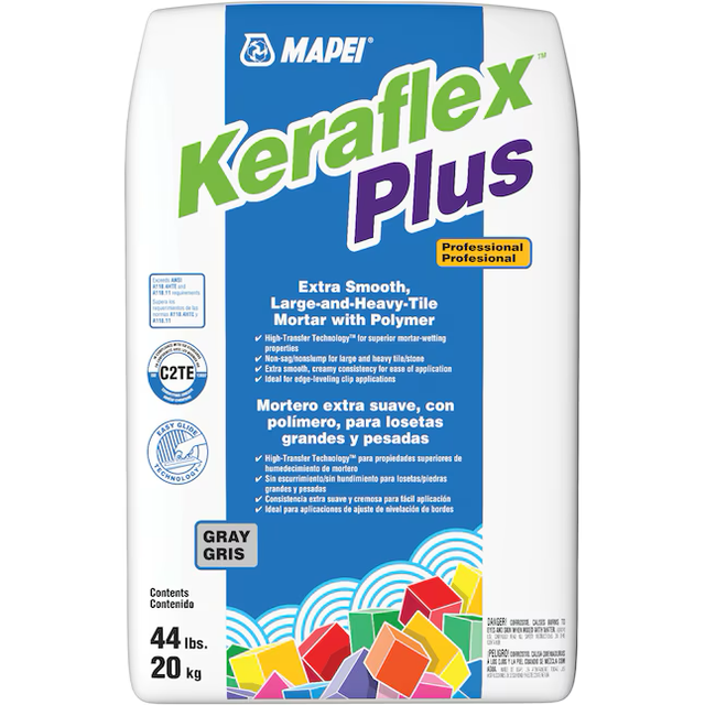 MAPEI Keraflex Plus Gray Thinset/Medium Bed Tile Mortar (44-lb)