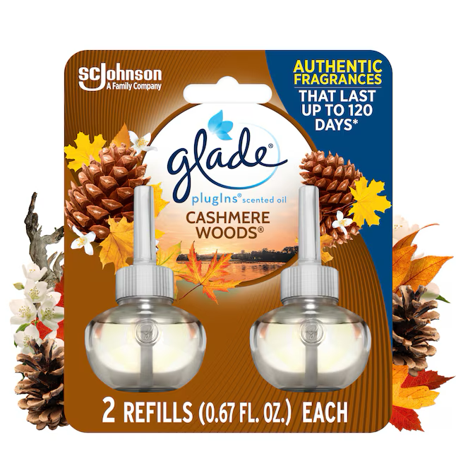 Glade Duftöl 0,67 fl oz Cashmere Woods Nachfüll-Lufterfrischer (2er-Pack)