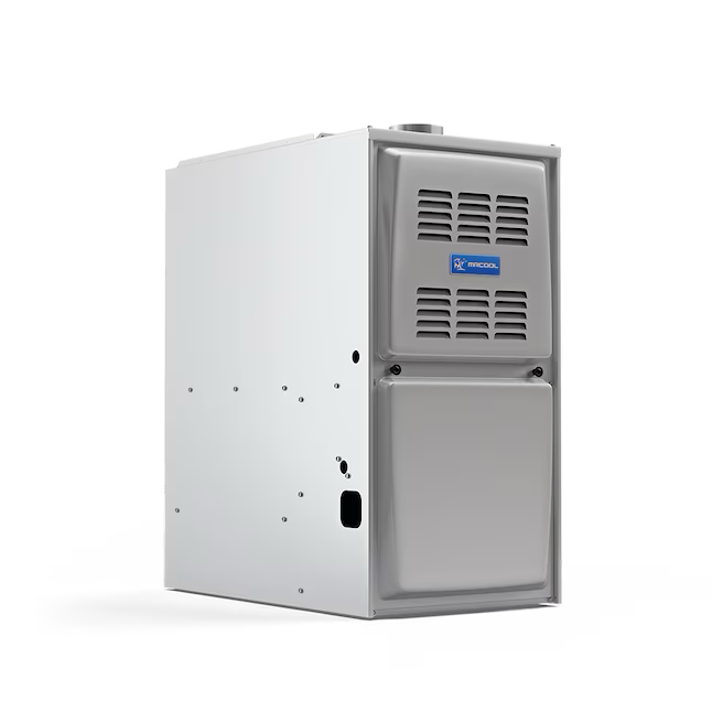 Horno de aire forzado de una etapa con flujo ascendente/horizontal del 80 por ciento y entrada máxima de 88 000 BTU MRCOOL