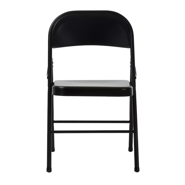 Cosco Black Standard Folding Chair with Solid Seat (Indoor or Outdoor)