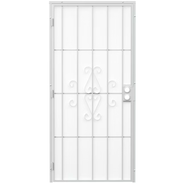 RELIABILT Magnum 36-in x 81-in White Steel Surface Mount Security Door with Black Screen