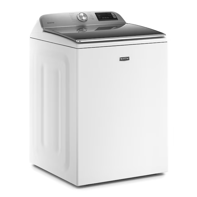 Maytag Smart Capable 4,7-Kubikfuß-Toplader-Waschmaschine mit hocheffizientem Rührwerk (weiß)