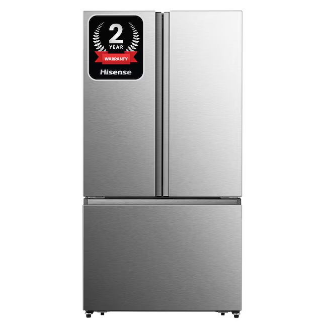 Hisense 26,6 Kubikfuß French-Door-Kühlschrank mit Eismaschine und Wasserspender (fingerabdruckresistenter Edelstahl), ENERGY STAR