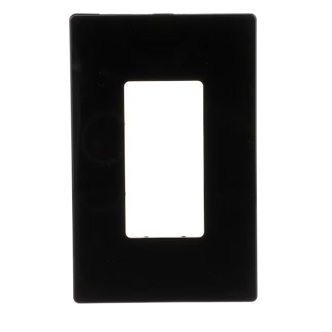 Eaton 1-Gang Midsize Black Polycarbonate Indoor Decorator Wall Plate