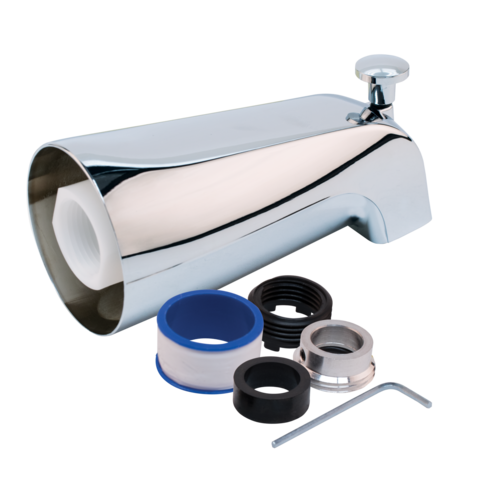EZ-FLO Fit-All Tub Spout with Diverter - Chrome