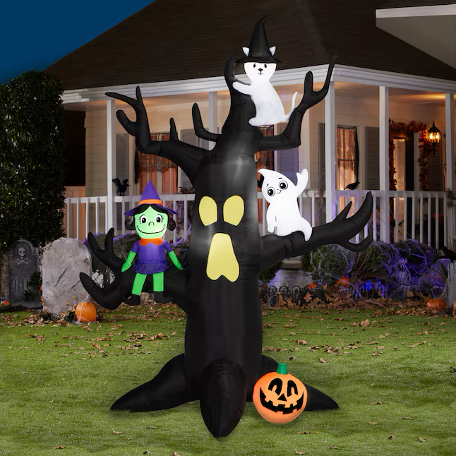 Árbol inflable de Halloween con luces LED de 9,5 pies de Haunted Living