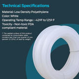 EZ-FLO 3/16-in ID x 10-ft Polyethylene White Polyethylene Tubing