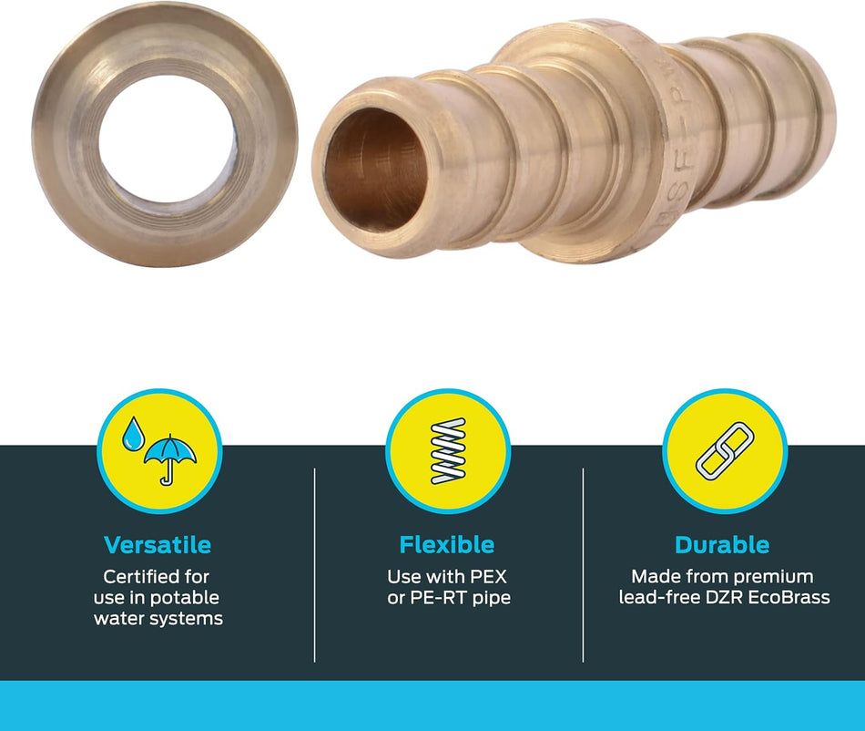 SharkBite 1-1/4 in. Brass Crimp Coupling