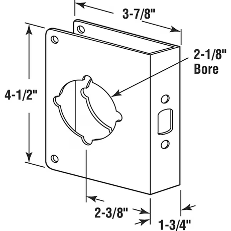 Gatehouse 3-7/8-in W x 4-1/2-in H Polished Door Reinforcer Reinforcing Mount